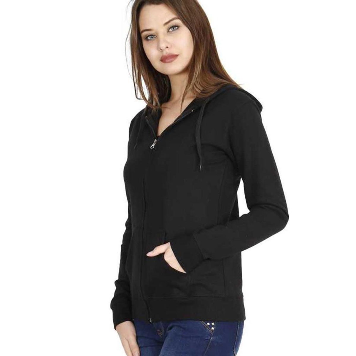 Female Phillies Long Sleeved Winter Hoodie Black